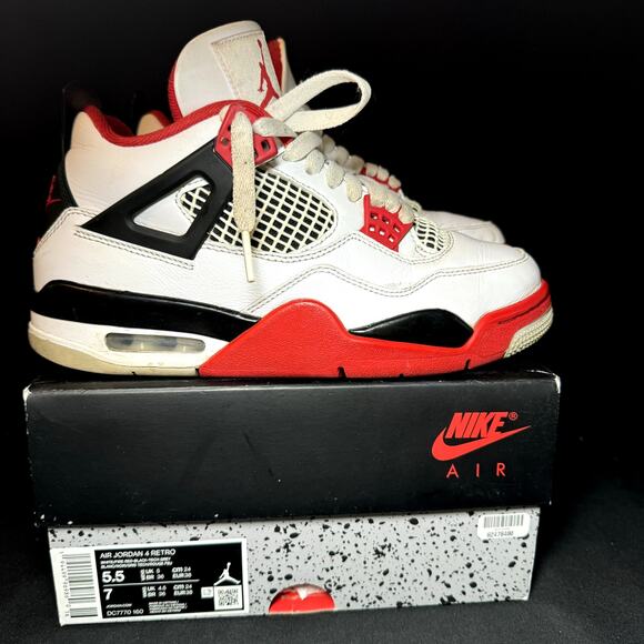 Nike Air Jordan 4 Retro OG Fire Red 2020 Men's Shoes - Size 5.5 - Picture 8 of 8